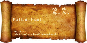Multas Kamil névjegykártya